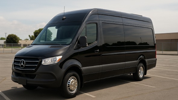 Exterior of Vancouver Party Bus Company's 14 Passenger Sprinter Limousine in Corvallis