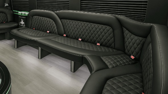 Interior of Vancouver Party Bus Company's 14 Passenger Sprinter Limousine in Salem