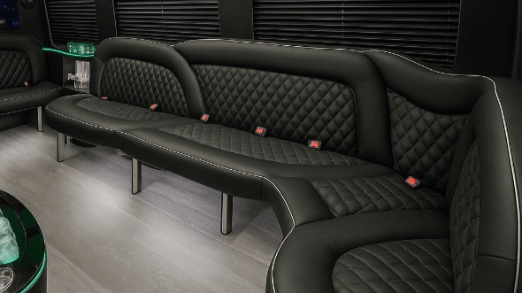 Interior of Vancouver Party Bus Company's 14 Passenger Sprinter Limousine in Vancouver
