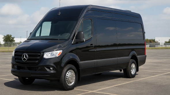 Exterior of Vancouver Party Bus Company's 14 Passenger Sprinter Limousine in Portland
