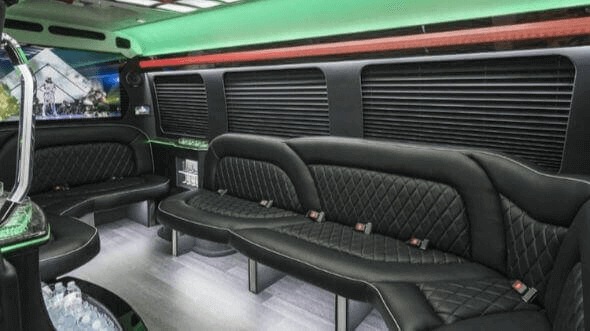 Interior of Vancouver Party Bus Company's 18 Passenger Party Bus in Beaverton