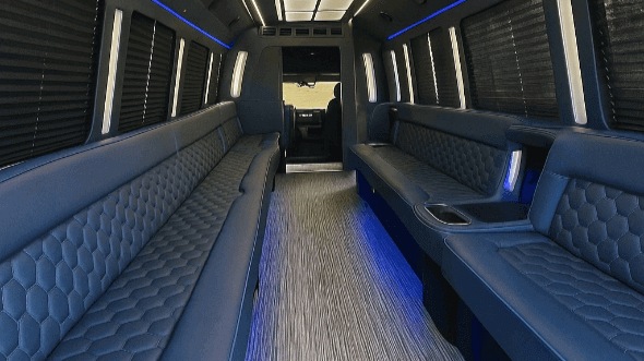 Interior of Vancouver Party Bus Company's 20 Passenger Party Bus in Tigard