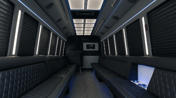 Interior of Vancouver Party Bus Company's 25 Passenger Party Bus in Gresham
