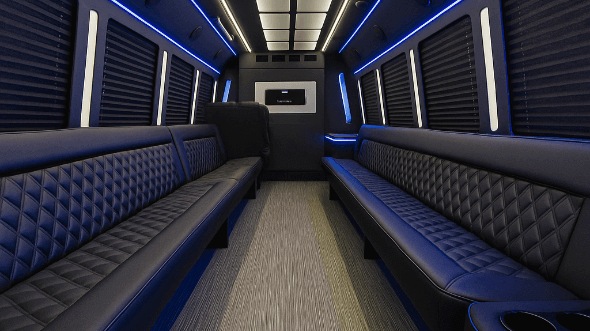 Interior of Vancouver Party Bus Company's 25 Passenger Party Bus in Hillsboro