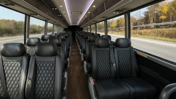 Interior of Vancouver Party Bus Company's 28 Passenger Minibus in Vancouver