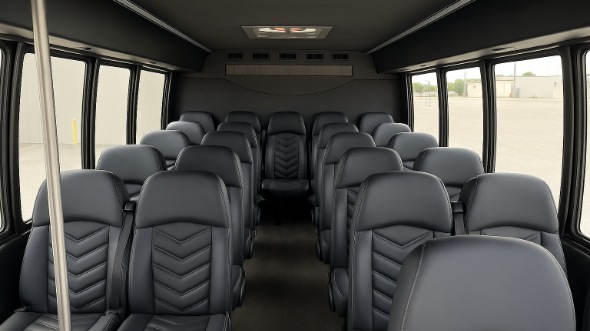 Interior of Vancouver Party Bus Company's 30 Passenger Minibus in Vancouver