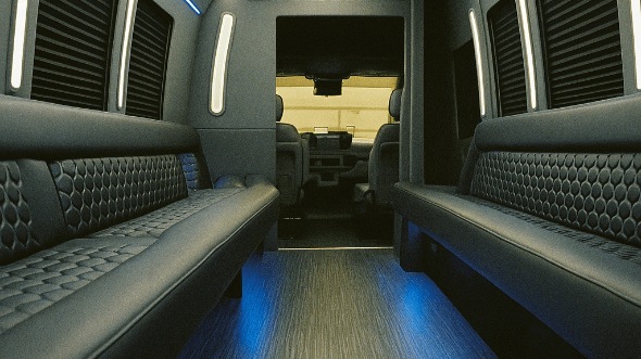 Interior of Vancouver Party Bus Company's 30 Passenger Party Bus in Beaverton