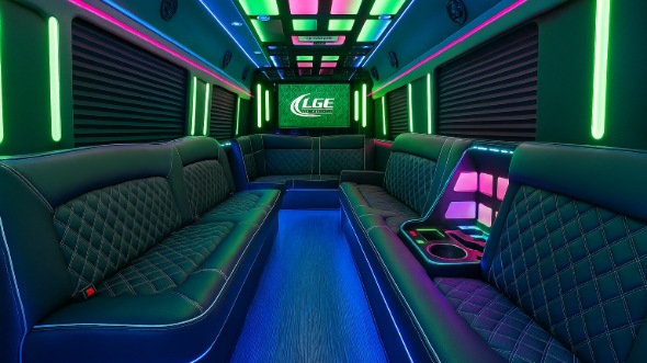 Interior of Vancouver Party Bus Company's 40 Passenger Party Bus in Salem