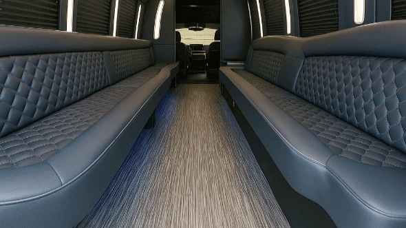 40 passenger party bus interior