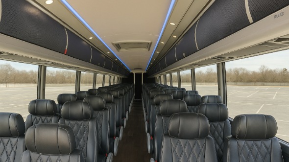 Interior of Vancouver Party Bus Company's 47 Passenger Charter Bus in Vancouver