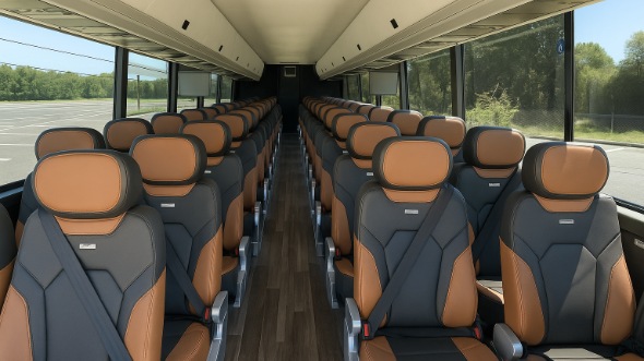 Interior of Vancouver Party Bus Company's 48 Passenger Charter Bus in Vancouver