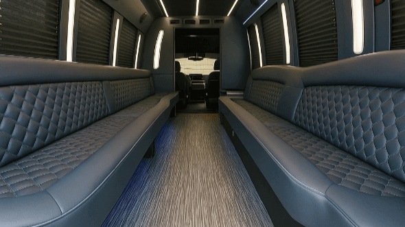 Interior of Vancouver Party Bus Company's 50 Passenger Party Bus in Gresham