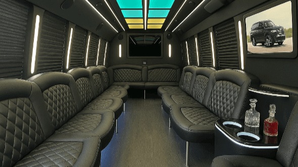 Interior of Vancouver Party Bus Company's 50 Passenger Party Bus in Tigard