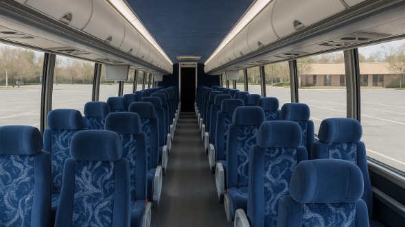 Interior of Vancouver Party Bus Company's 55 Passenger Charter Bus in Vancouver