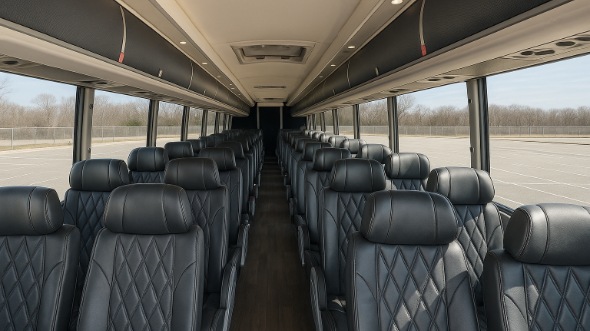 Interior of Vancouver Party Bus Company's 56 Passenger Charter Bus in Vancouver